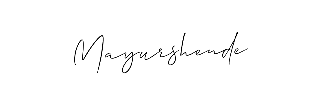 Use a signature maker to create a handwritten signature online. With this signature software, you can design (Allison_Script) your own signature for name Mayurshende. Mayurshende signature style 2 images and pictures png