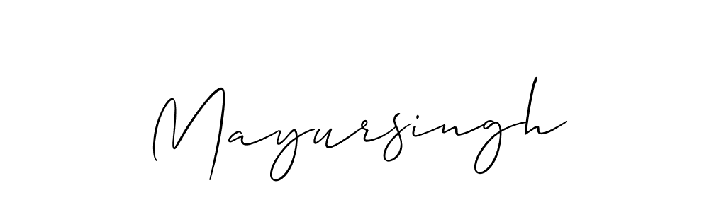 It looks lik you need a new signature style for name Mayursingh. Design unique handwritten (Allison_Script) signature with our free signature maker in just a few clicks. Mayursingh signature style 2 images and pictures png