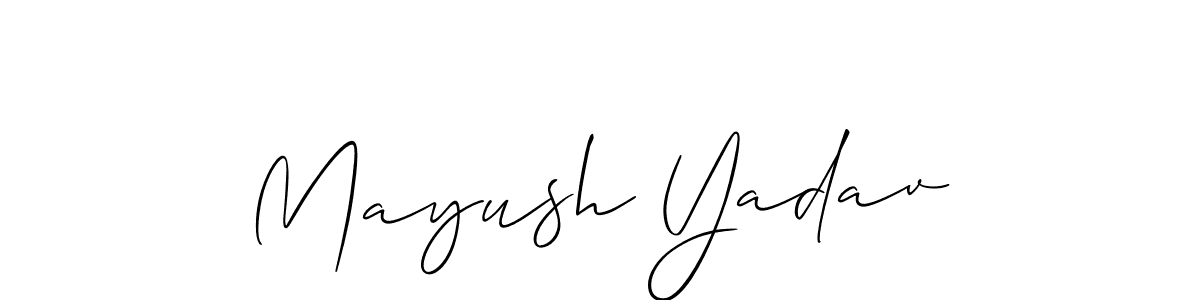 Allison_Script is a professional signature style that is perfect for those who want to add a touch of class to their signature. It is also a great choice for those who want to make their signature more unique. Get Mayush Yadav name to fancy signature for free. Mayush Yadav signature style 2 images and pictures png