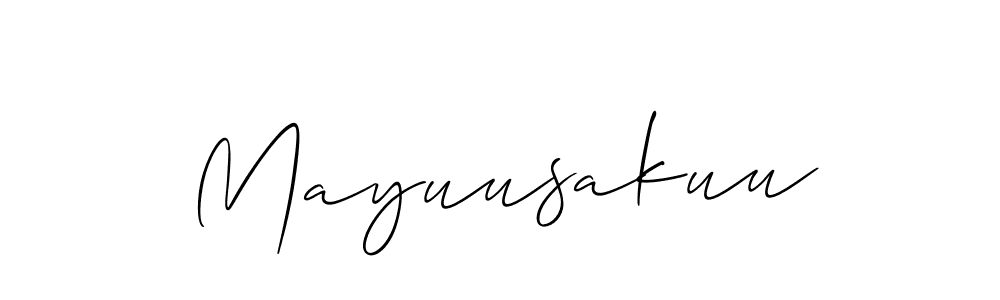 Allison_Script is a professional signature style that is perfect for those who want to add a touch of class to their signature. It is also a great choice for those who want to make their signature more unique. Get Mayuusakuu name to fancy signature for free. Mayuusakuu signature style 2 images and pictures png