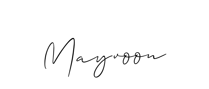 Mayvoon stylish signature style. Best Handwritten Sign (Allison_Script) for my name. Handwritten Signature Collection Ideas for my name Mayvoon. Mayvoon signature style 2 images and pictures png