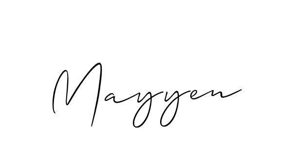 Make a beautiful signature design for name Mayyen. With this signature (Allison_Script) style, you can create a handwritten signature for free. Mayyen signature style 2 images and pictures png