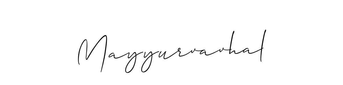 Allison_Script is a professional signature style that is perfect for those who want to add a touch of class to their signature. It is also a great choice for those who want to make their signature more unique. Get Mayyurvavhal name to fancy signature for free. Mayyurvavhal signature style 2 images and pictures png