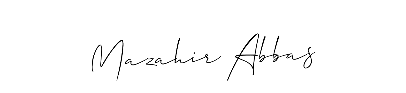 Use a signature maker to create a handwritten signature online. With this signature software, you can design (Allison_Script) your own signature for name Mazahir Abbas. Mazahir Abbas signature style 2 images and pictures png
