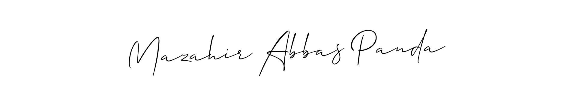 The best way (Allison_Script) to make a short signature is to pick only two or three words in your name. The name Mazahir Abbas Panda include a total of six letters. For converting this name. Mazahir Abbas Panda signature style 2 images and pictures png