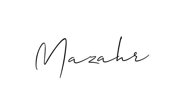 Make a short Mazahr signature style. Manage your documents anywhere anytime using Allison_Script. Create and add eSignatures, submit forms, share and send files easily. Mazahr signature style 2 images and pictures png