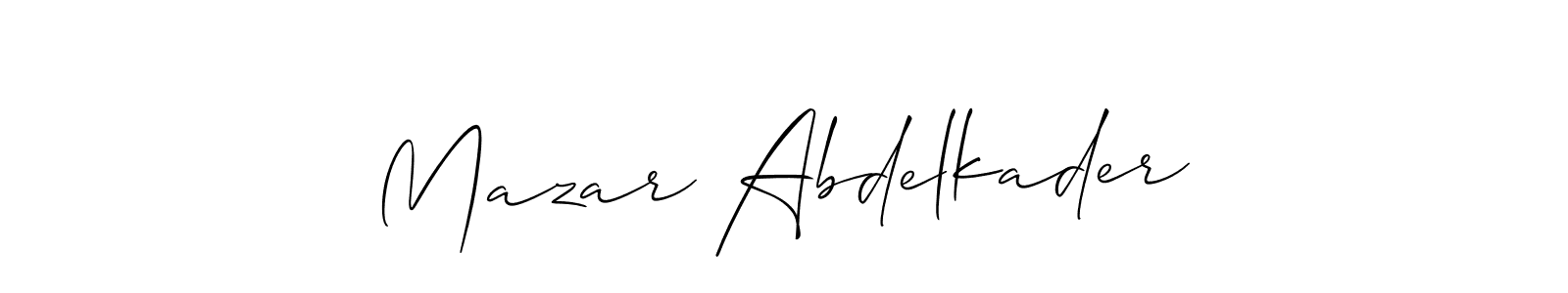 Similarly Allison_Script is the best handwritten signature design. Signature creator online .You can use it as an online autograph creator for name Mazar Abdelkader. Mazar Abdelkader signature style 2 images and pictures png