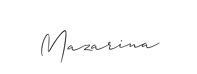 How to make Mazarina signature? Allison_Script is a professional autograph style. Create handwritten signature for Mazarina name. Mazarina signature style 2 images and pictures png
