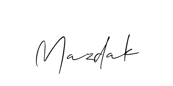 The best way (Allison_Script) to make a short signature is to pick only two or three words in your name. The name Mazdak include a total of six letters. For converting this name. Mazdak signature style 2 images and pictures png