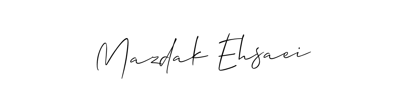 Also we have Mazdak Ehsaei name is the best signature style. Create professional handwritten signature collection using Allison_Script autograph style. Mazdak Ehsaei signature style 2 images and pictures png