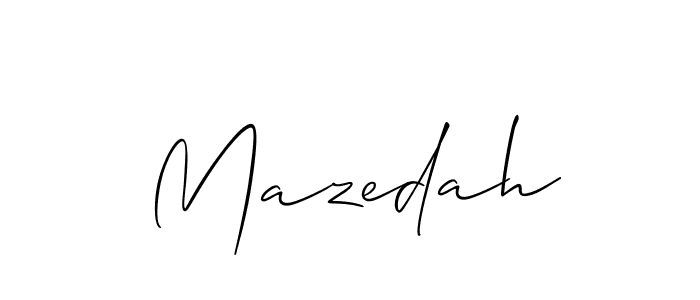 How to make Mazedah name signature. Use Allison_Script style for creating short signs online. This is the latest handwritten sign. Mazedah signature style 2 images and pictures png
