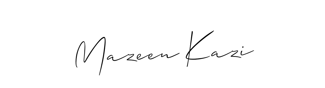 How to make Mazeen Kazi name signature. Use Allison_Script style for creating short signs online. This is the latest handwritten sign. Mazeen Kazi signature style 2 images and pictures png