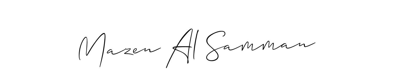 if you are searching for the best signature style for your name Mazen Al Samman. so please give up your signature search. here we have designed multiple signature styles  using Allison_Script. Mazen Al Samman signature style 2 images and pictures png