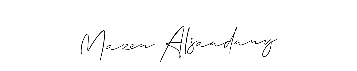 How to Draw Mazen Alsaadany signature style? Allison_Script is a latest design signature styles for name Mazen Alsaadany. Mazen Alsaadany signature style 2 images and pictures png