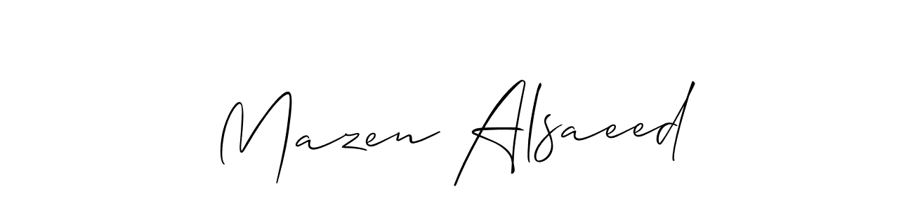 This is the best signature style for the Mazen Alsaeed name. Also you like these signature font (Allison_Script). Mix name signature. Mazen Alsaeed signature style 2 images and pictures png