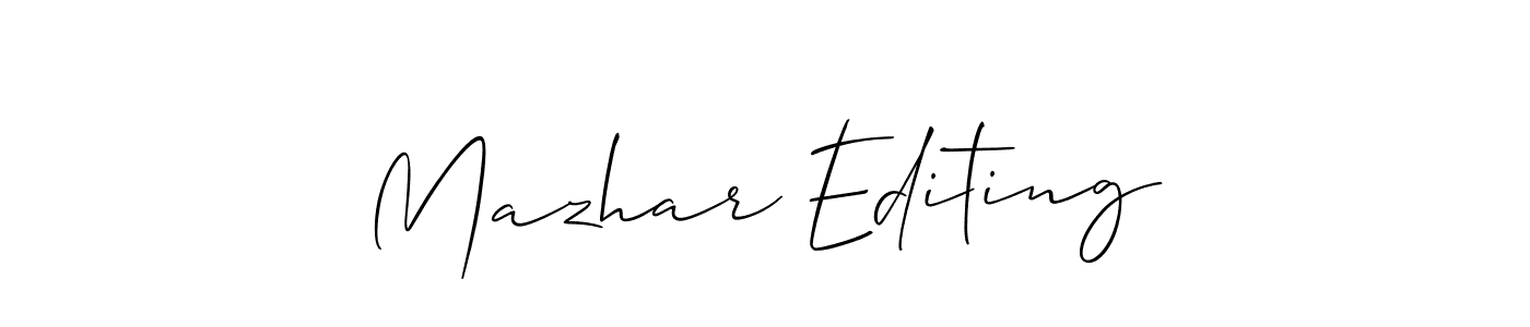 How to Draw Mazhar Editing signature style? Allison_Script is a latest design signature styles for name Mazhar Editing. Mazhar Editing signature style 2 images and pictures png