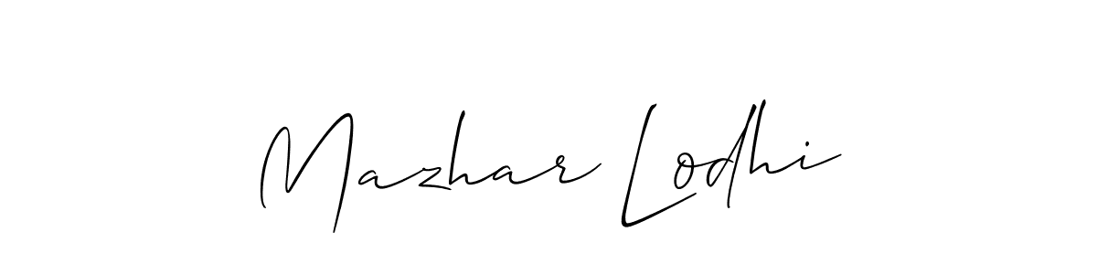 Make a short Mazhar Lodhi signature style. Manage your documents anywhere anytime using Allison_Script. Create and add eSignatures, submit forms, share and send files easily. Mazhar Lodhi signature style 2 images and pictures png
