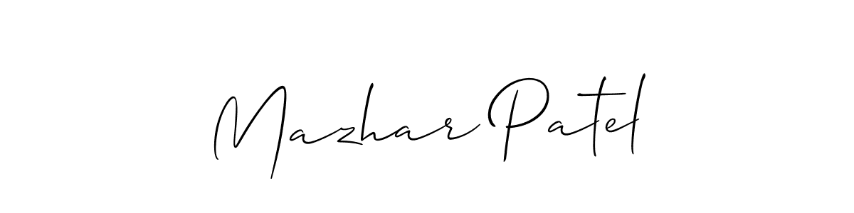 Also You can easily find your signature by using the search form. We will create Mazhar Patel name handwritten signature images for you free of cost using Allison_Script sign style. Mazhar Patel signature style 2 images and pictures png