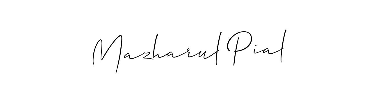 Use a signature maker to create a handwritten signature online. With this signature software, you can design (Allison_Script) your own signature for name Mazharul Pial. Mazharul Pial signature style 2 images and pictures png