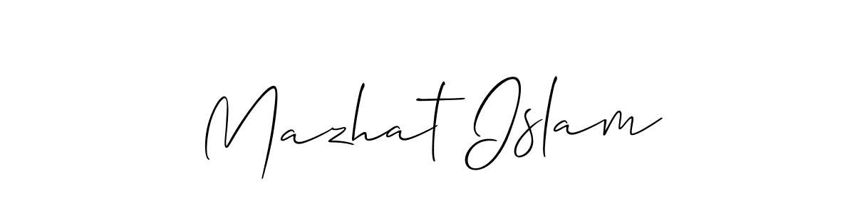 How to make Mazhat Islam name signature. Use Allison_Script style for creating short signs online. This is the latest handwritten sign. Mazhat Islam signature style 2 images and pictures png