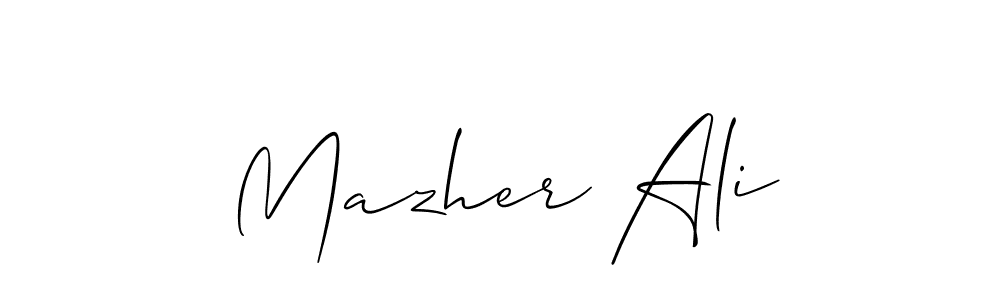 Design your own signature with our free online signature maker. With this signature software, you can create a handwritten (Allison_Script) signature for name Mazher Ali. Mazher Ali signature style 2 images and pictures png