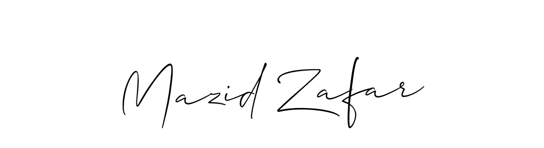 How to make Mazid Zafar name signature. Use Allison_Script style for creating short signs online. This is the latest handwritten sign. Mazid Zafar signature style 2 images and pictures png