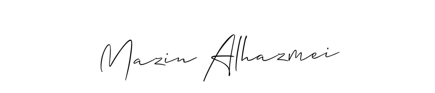 Also we have Mazin Alhazmei name is the best signature style. Create professional handwritten signature collection using Allison_Script autograph style. Mazin Alhazmei signature style 2 images and pictures png