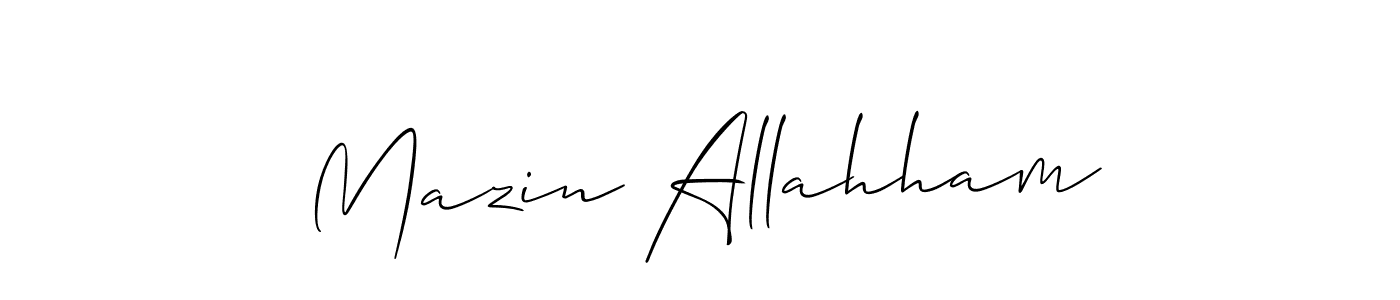 The best way (Allison_Script) to make a short signature is to pick only two or three words in your name. The name Mazin Allahham include a total of six letters. For converting this name. Mazin Allahham signature style 2 images and pictures png