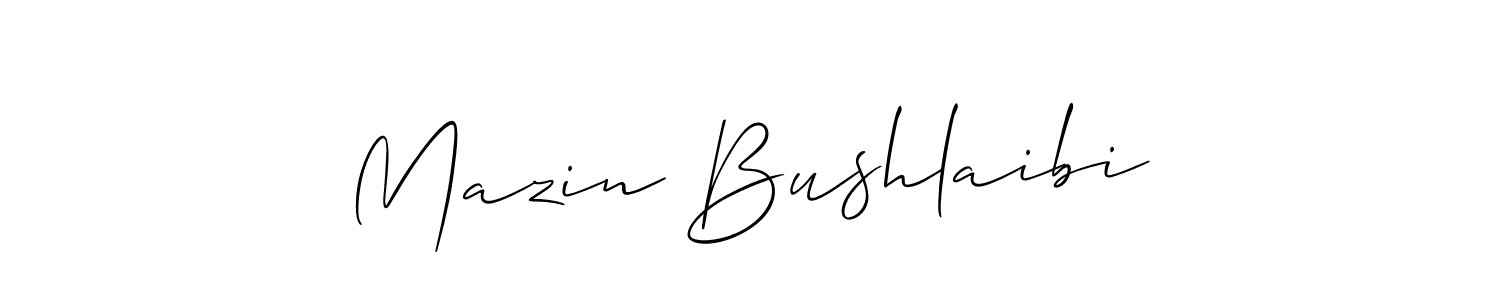 Also we have Mazin Bushlaibi name is the best signature style. Create professional handwritten signature collection using Allison_Script autograph style. Mazin Bushlaibi signature style 2 images and pictures png
