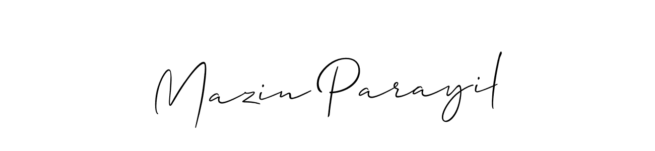Make a beautiful signature design for name Mazin Parayil. With this signature (Allison_Script) style, you can create a handwritten signature for free. Mazin Parayil signature style 2 images and pictures png