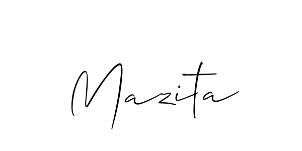 Allison_Script is a professional signature style that is perfect for those who want to add a touch of class to their signature. It is also a great choice for those who want to make their signature more unique. Get Mazita name to fancy signature for free. Mazita signature style 2 images and pictures png