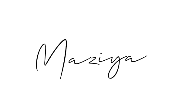 Design your own signature with our free online signature maker. With this signature software, you can create a handwritten (Allison_Script) signature for name Maziya. Maziya signature style 2 images and pictures png