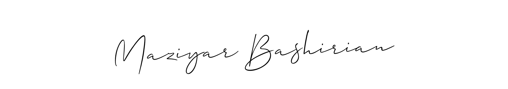 Maziyar Bashirian stylish signature style. Best Handwritten Sign (Allison_Script) for my name. Handwritten Signature Collection Ideas for my name Maziyar Bashirian. Maziyar Bashirian signature style 2 images and pictures png