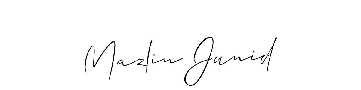 Design your own signature with our free online signature maker. With this signature software, you can create a handwritten (Allison_Script) signature for name Mazlin Junid. Mazlin Junid signature style 2 images and pictures png