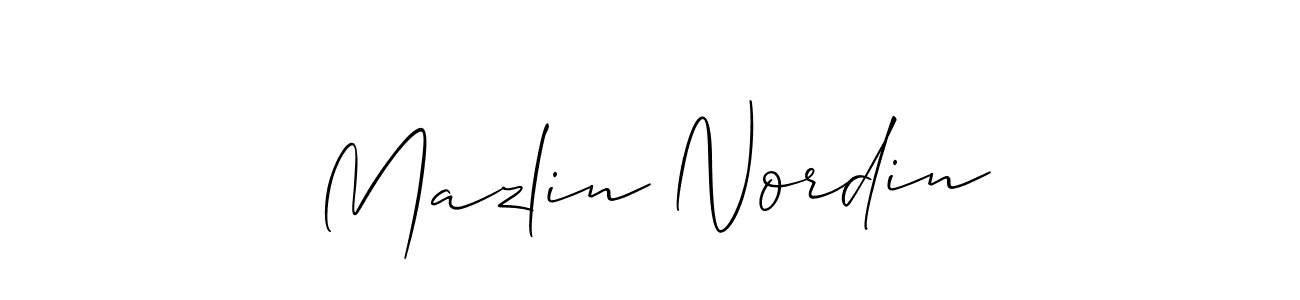 Also we have Mazlin Nordin name is the best signature style. Create professional handwritten signature collection using Allison_Script autograph style. Mazlin Nordin signature style 2 images and pictures png