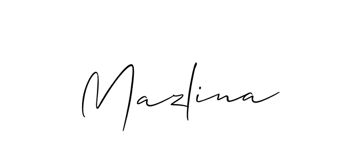 Also You can easily find your signature by using the search form. We will create Mazlina name handwritten signature images for you free of cost using Allison_Script sign style. Mazlina signature style 2 images and pictures png