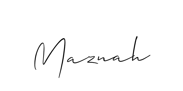 Also we have Maznah name is the best signature style. Create professional handwritten signature collection using Allison_Script autograph style. Maznah signature style 2 images and pictures png