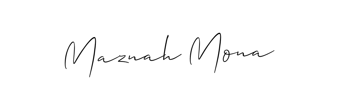 Design your own signature with our free online signature maker. With this signature software, you can create a handwritten (Allison_Script) signature for name Maznah Mona. Maznah Mona signature style 2 images and pictures png