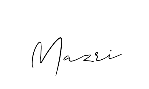 Create a beautiful signature design for name Mazri. With this signature (Allison_Script) fonts, you can make a handwritten signature for free. Mazri signature style 2 images and pictures png