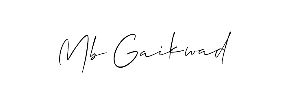 Use a signature maker to create a handwritten signature online. With this signature software, you can design (Allison_Script) your own signature for name Mb Gaikwad. Mb Gaikwad signature style 2 images and pictures png