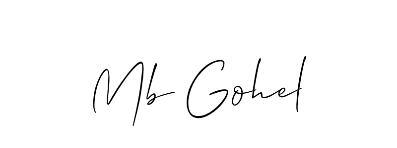 How to make Mb Gohel signature? Allison_Script is a professional autograph style. Create handwritten signature for Mb Gohel name. Mb Gohel signature style 2 images and pictures png