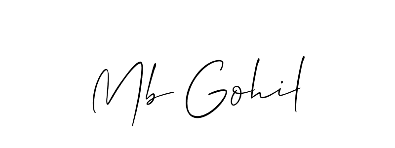 Create a beautiful signature design for name Mb Gohil. With this signature (Allison_Script) fonts, you can make a handwritten signature for free. Mb Gohil signature style 2 images and pictures png