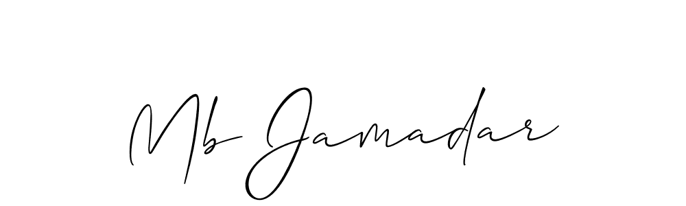 Create a beautiful signature design for name Mb Jamadar. With this signature (Allison_Script) fonts, you can make a handwritten signature for free. Mb Jamadar signature style 2 images and pictures png