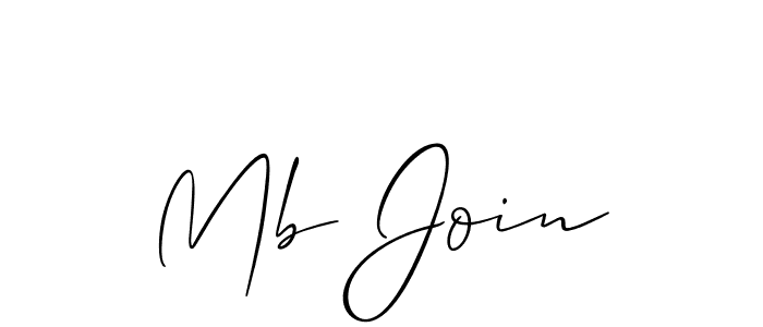 Use a signature maker to create a handwritten signature online. With this signature software, you can design (Allison_Script) your own signature for name Mb Join. Mb Join signature style 2 images and pictures png