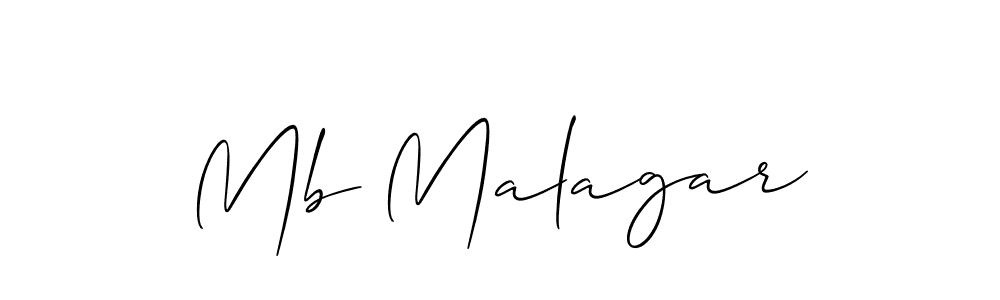 Use a signature maker to create a handwritten signature online. With this signature software, you can design (Allison_Script) your own signature for name Mb Malagar. Mb Malagar signature style 2 images and pictures png