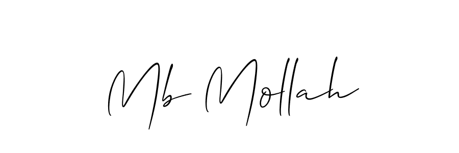 The best way (Allison_Script) to make a short signature is to pick only two or three words in your name. The name Mb Mollah include a total of six letters. For converting this name. Mb Mollah signature style 2 images and pictures png