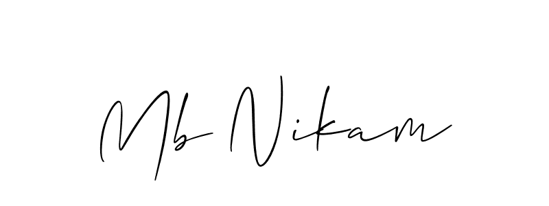 Mb Nikam stylish signature style. Best Handwritten Sign (Allison_Script) for my name. Handwritten Signature Collection Ideas for my name Mb Nikam. Mb Nikam signature style 2 images and pictures png