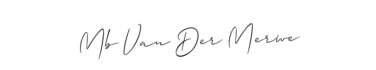 Use a signature maker to create a handwritten signature online. With this signature software, you can design (Allison_Script) your own signature for name Mb Van Der Merwe. Mb Van Der Merwe signature style 2 images and pictures png