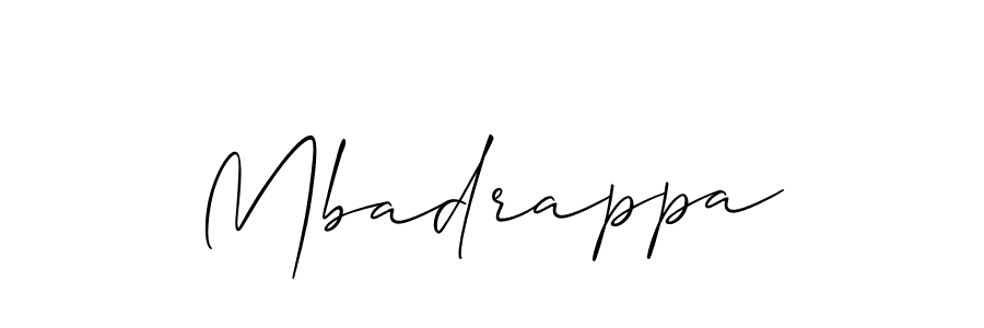Make a beautiful signature design for name Mbadrappa. With this signature (Allison_Script) style, you can create a handwritten signature for free. Mbadrappa signature style 2 images and pictures png