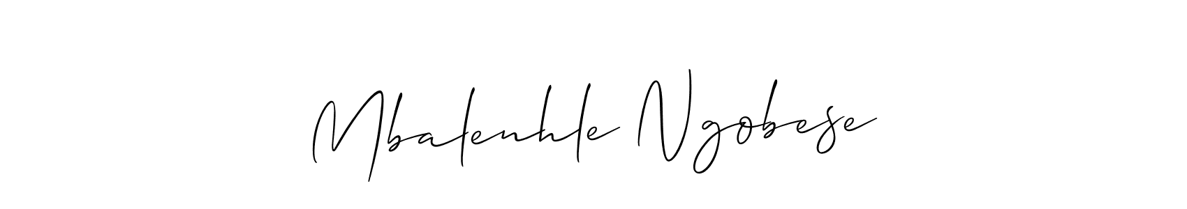 The best way (Allison_Script) to make a short signature is to pick only two or three words in your name. The name Mbalenhle Ngobese include a total of six letters. For converting this name. Mbalenhle Ngobese signature style 2 images and pictures png